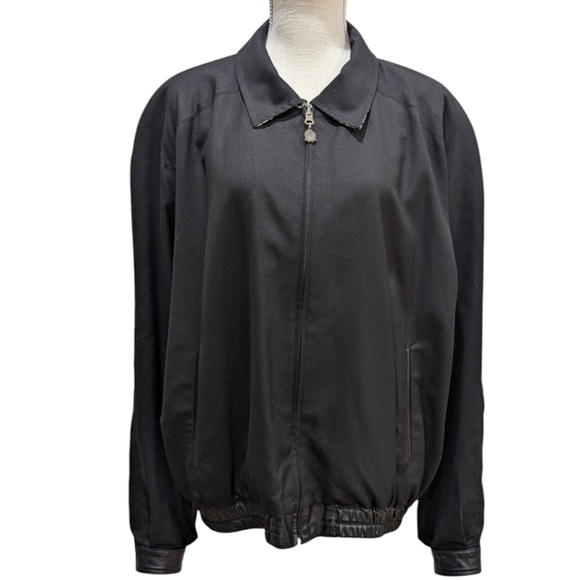 VTG One Hundred % Bijan! Cashmere & Silk Reversible Short Jacket w/ Leather Trim - Picture 7 of 16